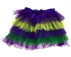 Mardi Gras Tutu Layered Skirt Womens Girls Green Purple Yellow Costume Acces. L