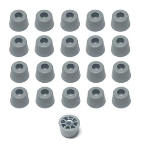 20 GREY MEDIUM EXTRA TALL ROUND RUBBER FEET BUMPERS - AMPS RADIO - FREE S&H - Picture 1 of 2