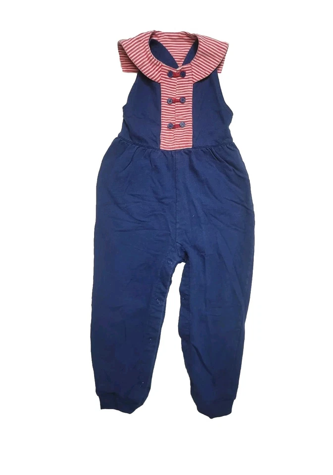 Vintage Koala Kids Nautical Romper  Girls  Navy Blue 2 T - Image 1 of 3