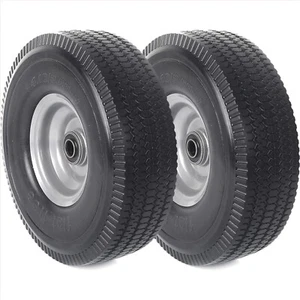 2-Pack 10-Inch Flat Free Tire & Wheel Replacement for All Utility Equipment - Picture 1 of 8