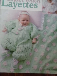 LEISURE ARTS TENDER TOUCH BABY LAYETTES CROCHET PATTERNS - Picture 1 of 3