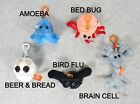 GIANT MICROBES-7 KEY CHAINS/CLIP-ONS SPECIAL SALE-"SET 1"-BUY 6, GET 1 FREE NEW!