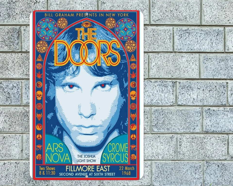 The Doors Sign Aluminum Metal 8"x12" Garage Man Cave Rock Concert - Image 1 of 1