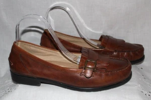 Gilron Earth Spirit Slip-On Brown Leather Loafers 9 1/2W - Picture 1 of 9