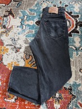 LEVI'S Jeans USA 550 High Rise Mother Relaxed Fit Tapered Black 32x34 Tag 32x31