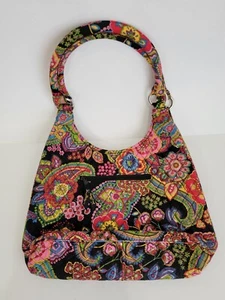 Vera Bradley Paisley Retired Pattern daisys on inside Large Hobo Bag purse - Picture 1 of 23