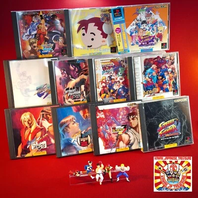 批量 12 件 PS1 Street Fighter Zero 2 3 EX Plusα vs X 战警漫威 SNK 口袋拼图 JP — 第 1/4 张图片