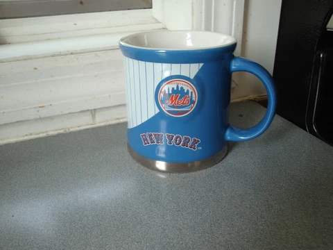 NWOT ENCORE METS MAJOR LEAGUE BASEBALL BLUE/ORANGE LOGO COFFEE MUG 2007 Cover