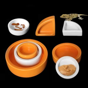 Ceramics Reptiles Prevent Crawler Mealworm Barley Pest Escape Feeding Bowl - Picture 1 of 19