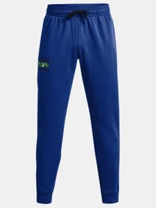 Under Armour Mens Rival Cuffed Fleece Joggers Track Pants (1366366-432) Blue - Picture 1 of 4