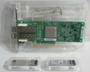 HP AJ764-63002 QLogic QLE2562-HP PCIe Dual Port 8GB FC HBA 489191-001 with SFP - Picture 1 of 5