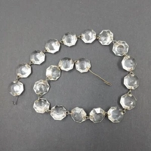 20 Piezas Octágono Cristal Prisma Cadena Cuentas Vidrio Araña Candelabro Colgante 18" - Imagen 1 de 8