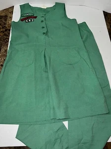 Vintage Pfadfinder Uniform Größe 14 1/2 Tank Top Anzug Hose Set 60er 70er Patches - Bild 1 von 11