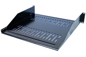 2 Pack 19" Vented Steel 2 Space 2U Rack Mount Cantilever Network Shelf 16" Deep - Picture 1 of 4
