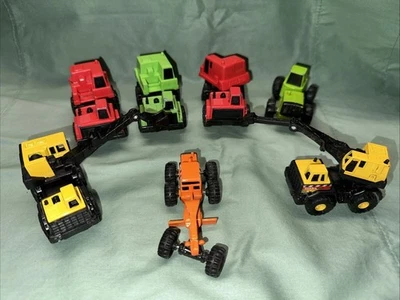 Lot Of 7 Vintage Tonka Trucks Diecast Mini Construction & Farming 1990s Trucks - Image 1 of 2