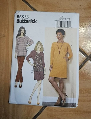 Women's Sewing Pattern, Dress, Tunic, Pants, Butterick B6525 Size 16-26, UC F/F - Image 1 of 3