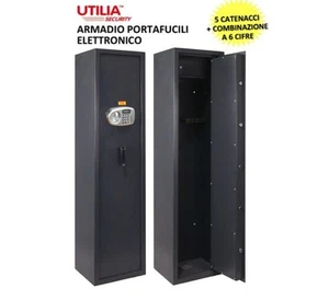 ARMADIO PORTAFUCILI 5-7-10 FUCILIERA UTILIA SECURITY COMBINAZIONE ELETTRONICA - Foto 1 di 4