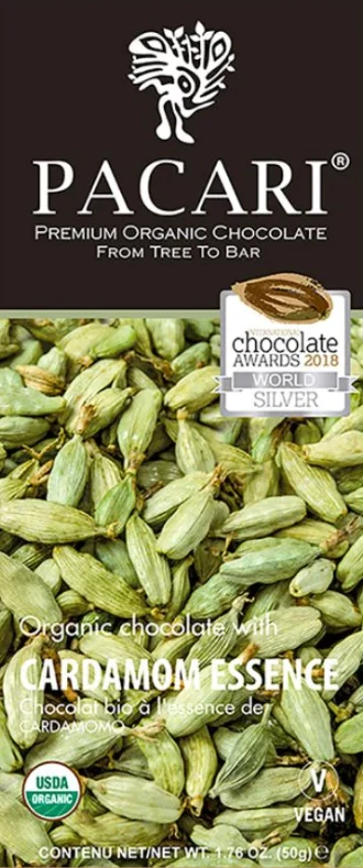 Barra de chocolate Pacari cardamomo - 1,76 oz. - 50 g. - Imagem 1 de 1