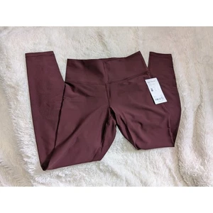 Athleta Maroon Interval Perforated Tight Legging Size Medium Tall Length Neu - Bild 1 von 7