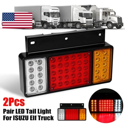 2pcs 12V 50 LED Rear Tail Light For GMC Isuzu Elf Truck NPR NQR NRR NKR NHR L+R - Image 1 of 4
