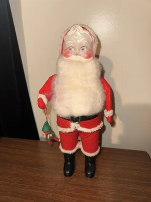 Muñeca de Papá Noel vintage de Navidad MCM Japón cara de plástico kitsch Foto 1 de 4