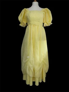 Vtg 70’s Party Hen Wedding Bridesmaid Fancy Dress Bo Peep Yellow 4-6 Uk Puffy - Picture 1 of 14