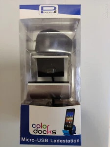 PEDEA Dockingstation COLOR-DOCKS Micro USB, Silber - Zdjęcie 1 z 2
