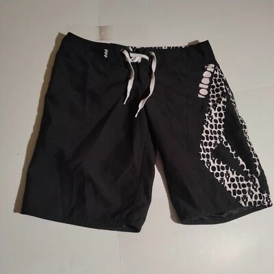 Volcom Miss Mod Negro Blanco Patrón Board Shorts Natación 3 Mujer Foto 1 de 4
