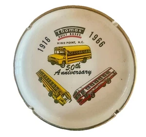 VINTAGE Thomas Built Buses 50th Anniversary High Point NC 1916-1966 Ashtray USA - Picture 1 of 6