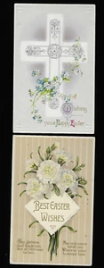 Vintage Lot of 5 Embossed 1910's Easter Postcards KEVII & KGV Stamps Attached - Bild 1 von 4