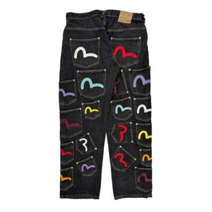 Multipocket Evisu Baggy Jeans - 38 W 32 L Black Denim - Bild 1 von 11