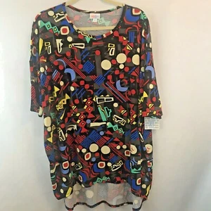 Túnica LuLaRoe Irma Multicolor Abstracto Geo Patrón Alta-Baja Top Talla XL - Imagen 1 de 8