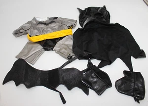 BUILD A BEAR Batman DC Comics Cape Hood Gloves Body Suit Outfit Wings 5 Pieces - Picture 1 of 10