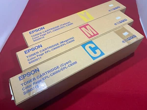 3 x cartuchos de tóner originales Epson CMY S050016/S050017/S050018 EPL-C8000/8200 - Imagen 1 de 3