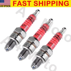 3X High Performance 3-Electrode A7TC Spark Plugs For A7RTC CR7HSA JGA7RTC GY6 Mo - Picture 1 of 6