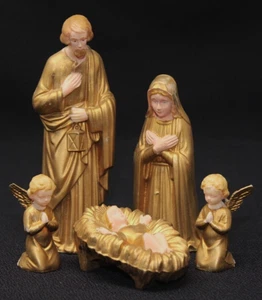 Figuras de belén de plástico dorado de colección (5) HONG KONG, María José Jesús ángeles en muy buena condición - Imagen 1 de 15