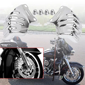 Motorcycle Chrome Front Brake Caliper Covers For Harley Electra Road Glide FLTR - Bild 1 von 12