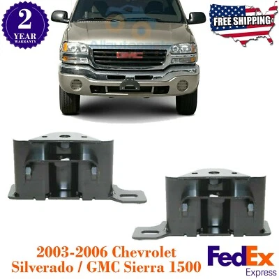 Juego de soportes de parachoques delanteros para Silverado/GMC Sierra 1500 2003-2006 Foto 1 de 4