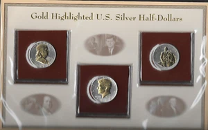 Gold Highlighted U.S. Silver Half Dollars, PCS - Picture 1 of 3
