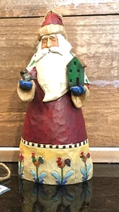 Jim Shore Santa Clause Bird Birdhouse Roosters 6" Ornament - Picture 1 of 8
