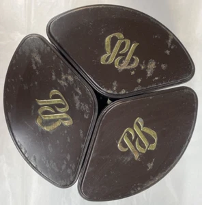 SET OF THREE TINS THAT FIT TOGETHER TO MAKE A ROUND EACH IS BASICALLY TRIANGULAR - Picture 1 of 5