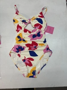 Costume da bagno Kate Spade pezzo unico taglia L stile avorio con foro peekaboo - Foto 1 di 2