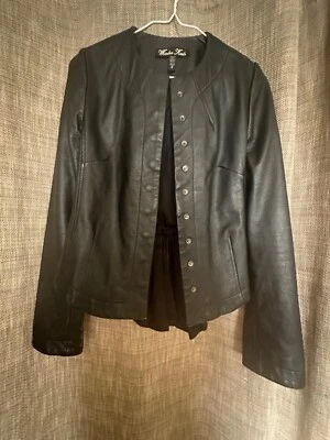 Winter Kate Black Genuine Leather Jacket, Size Small, Used Good Condition  - Image 1 of 4