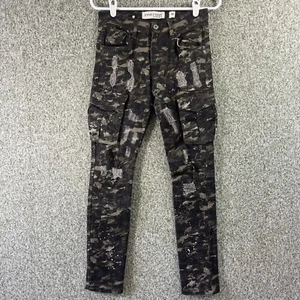 Evolution In Design Jeans Youth 18 Camo Cargo Stretch Skinny Ripped Splatterd - Picture 1 of 11