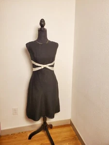 Ann Taylor petites Black a-line sheath dress bow size 6p 8516 - Picture 1 of 11