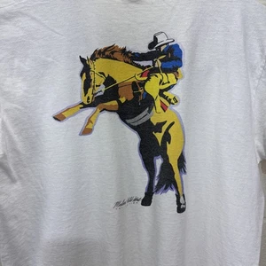 Vintage Marlboro Wild West T-Shirt Herren XL weiß Cowboy USA 90er Einzelnaht - Bild 1 von 16