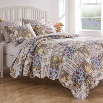 Greenland Home French Country Traditional Patchwork Style Cotton-Rich Quilt S... - Image 1 of 4
