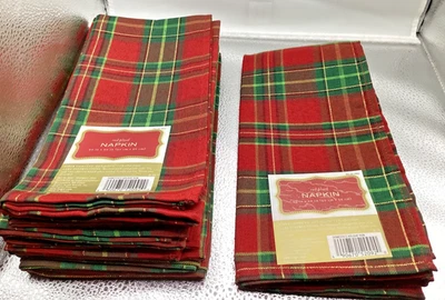 Target Holiday Tartan Holly Plaid Napkins SET/8, Red & Green, 20"x20" - Image 1 of 4