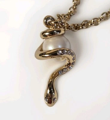 Collar colgante Kate Spade espíritu serpiente animal imitación perla circonita cúbica Foto 1 de 4