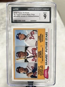 Ronald Acuna Jr-Ozzie Albies RC 2018 Topps Archives '81 Future Stars Trios CGC 9 - Picture 1 of 2
